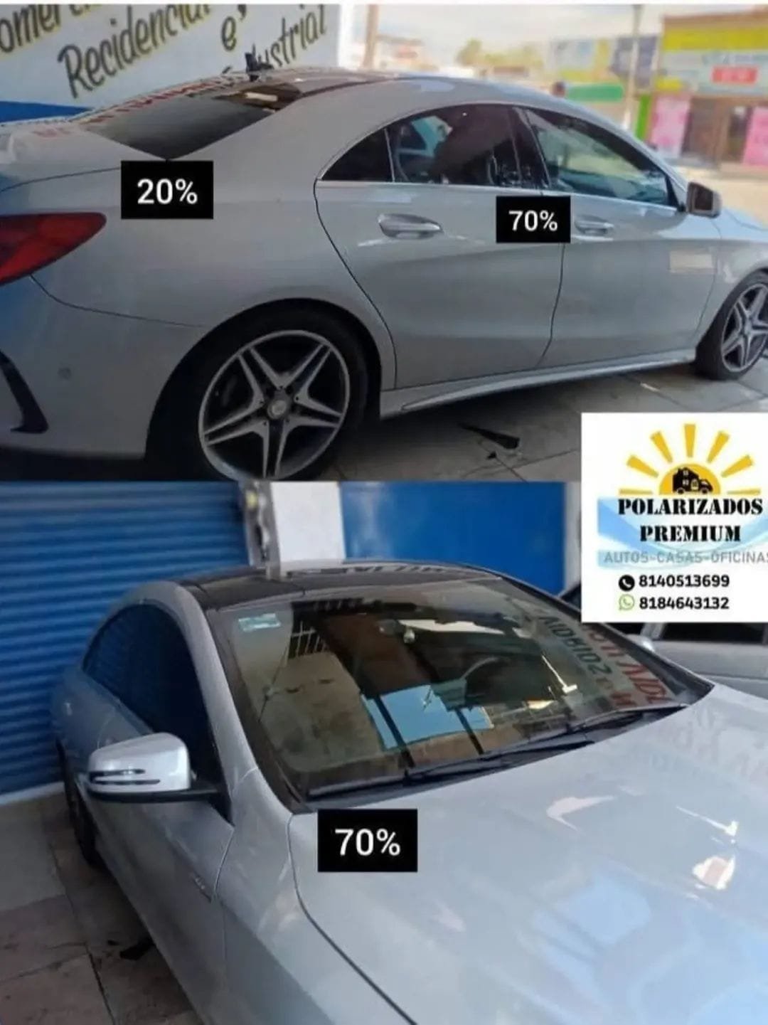 Comparativa de tonos de polarizado automotriz